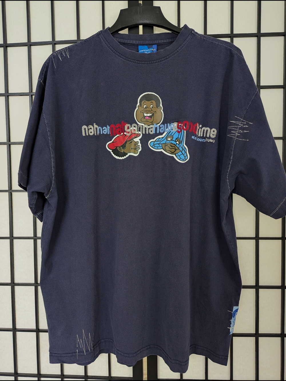 Vintage Platinum FUBU Fat Albert Graphic Tee XXL Y2K Rare Embroidered Streetwear